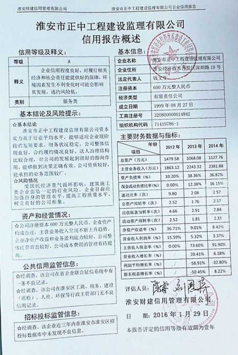 淮安市正中工程建設(shè)監(jiān)理有限公司
